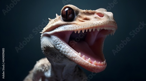 Generative AI Close up of a gecko