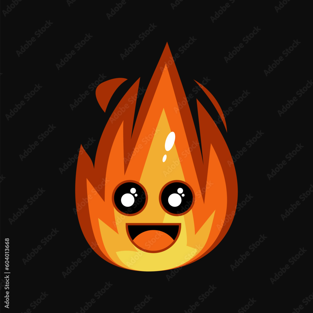 Red flames cartoon premium vector suitable for icon, logo and etc Red flames cartoon premium vector suitable for icon, logo and etc