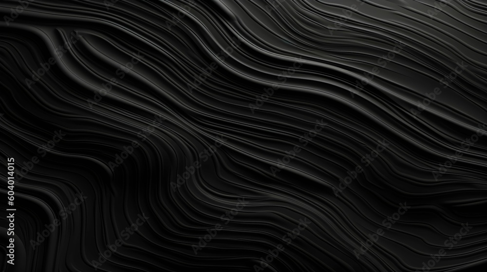 Black wavy background. Generative AI. Black wavy background. Generative AI.