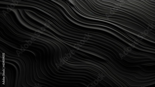 Black wavy background. Generative AI.