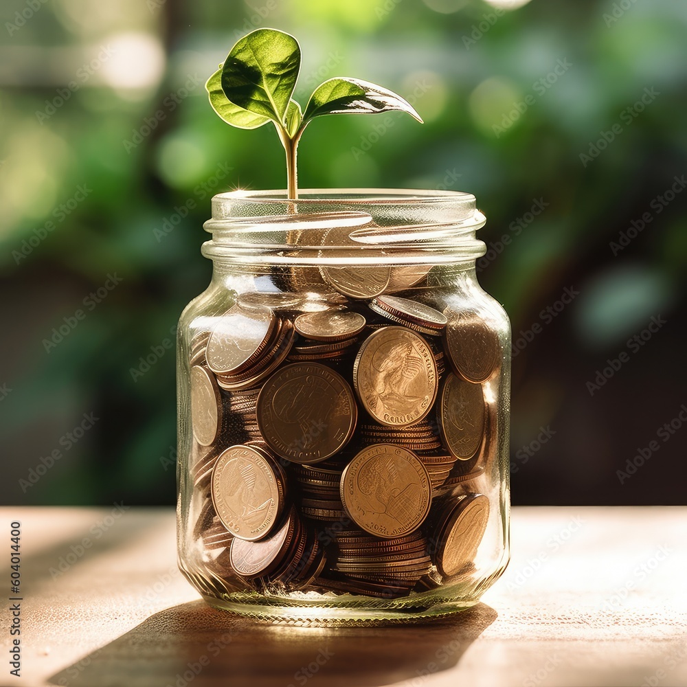 Money with plants sprout on top for education money savings, Personal financial planning for the future,AI generated. Money with plants sprout on top for education money savings, Personal financial planning for the future,AI generated.
