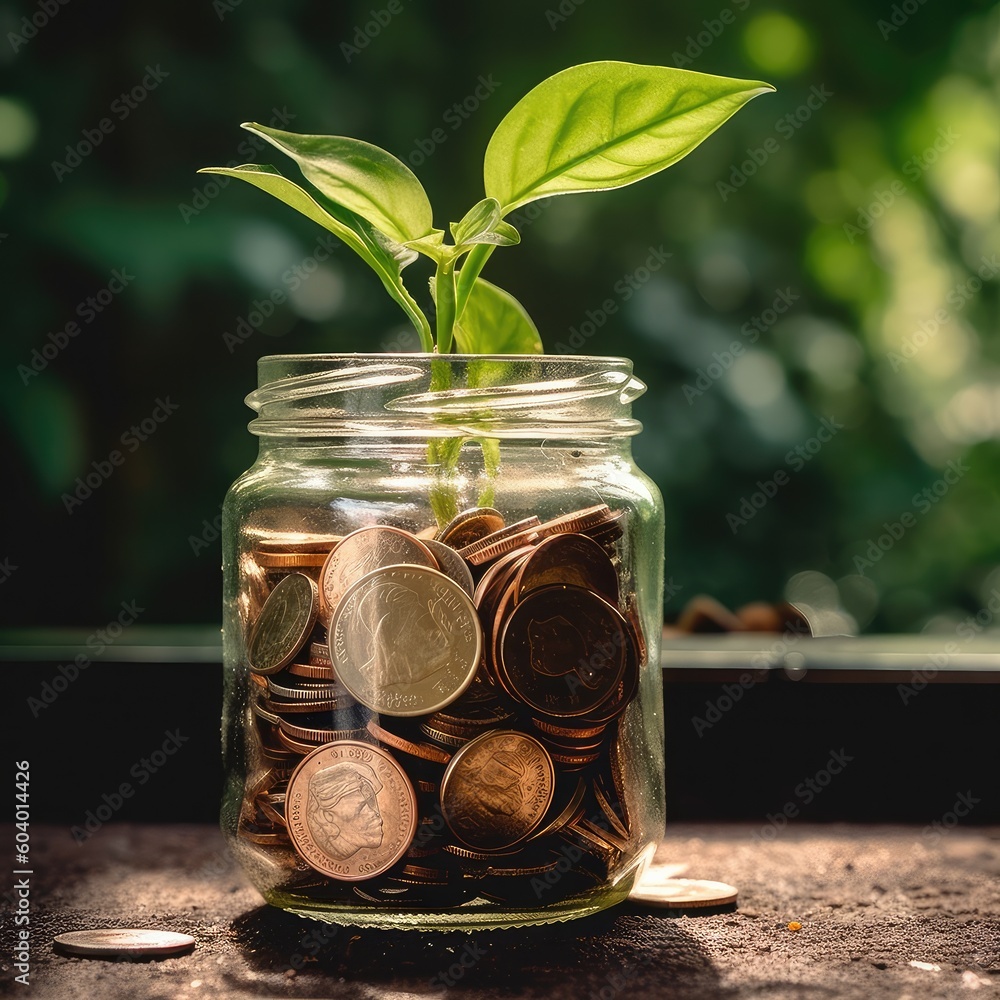 Business growth with a growing tree on a coin,Showing financial developments,Personal financial planning,AI generated. Business growth with a growing tree on a coin,Showing financial developments,Personal financial planning,AI generated.