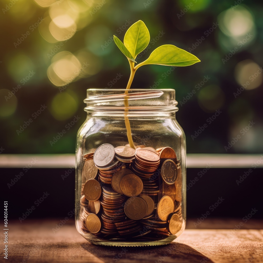 Business growth with a growing tree on a coin,Showing financial developments,Personal financial planning,AI generated. Business growth with a growing tree on a coin,Showing financial developments,Personal financial planning,AI generated.