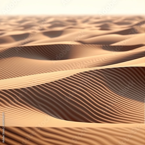 Waves of sand dunes Desert background in silent place AI generated.