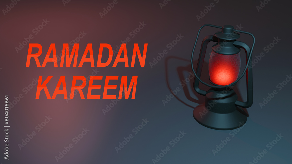 3d render Ramadan Kareem lantern with dark background illustration vector 3d render Ramadan Kareem lantern with dark background illustration vector