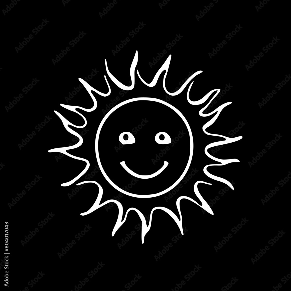 Sun | Black and White Vector illustration Sun | Black and White Vector illustration