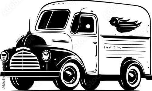 Vintage Truck - High Quality Vector Logo - Vector illustration ideal for T-shirt graphic