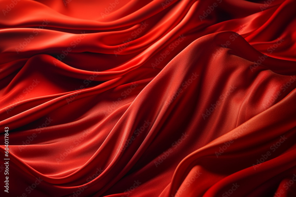 Fototapeta premium Red silk fabric