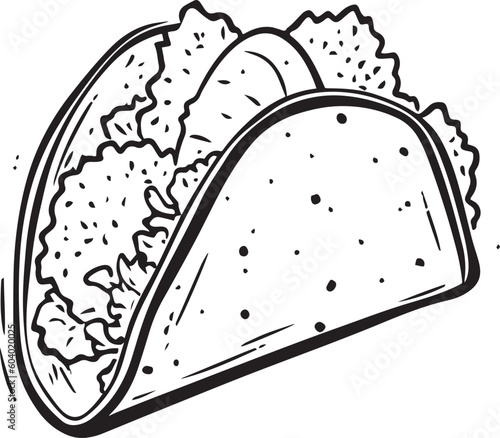 Mexican lunch tacos with tortillas, taco hand draw, vector illustration, SVG