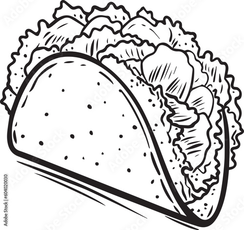 Mexican lunch tacos with tortillas, taco hand draw, vector illustration, SVG