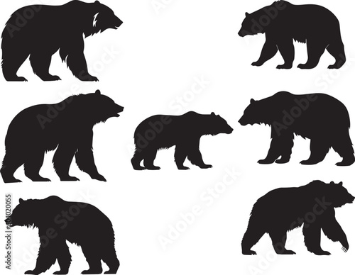 Bear silhouette icon, bear logo, Illustration, SVG Vector	