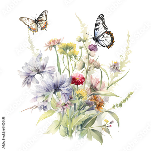 wildflowers and butterflies © Thitinan