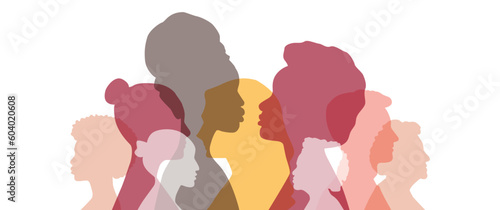 Women of different ethnicities together. 