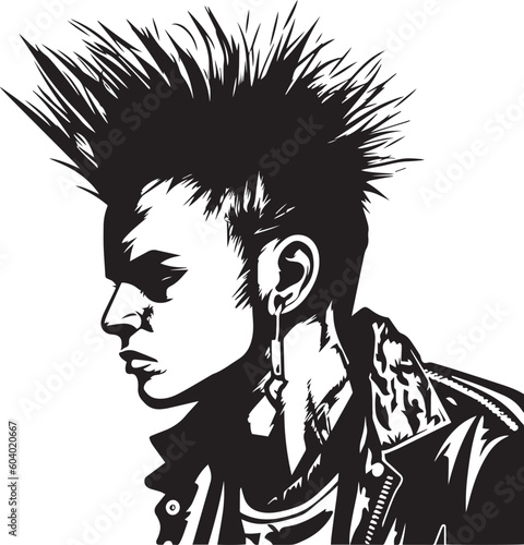Punk head, Punk rock vector Illustration, SVG