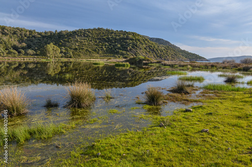 coastal lake at Tuzla beach near Kucukbahce (Karaburun, Izmir province, Turkiye)