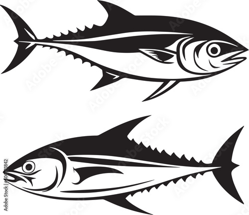Tuna fish icon vector Illustration, SVG