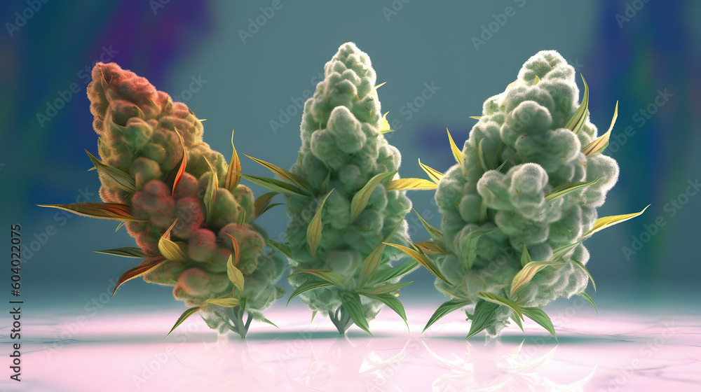 Medical Cannabis CBD bud close up - Legal Marijuana Pot - Smoking weed - Generative AI Medical Cannabis CBD bud close up - Legal Marijuana Pot - Smoking weed - Generative AI