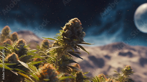 Medical Cannabis CBD bud close up - Legal Marijuana Pot - Smoking weed - Generative AI
