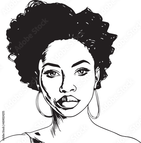 African woman head vector illustration, EPS