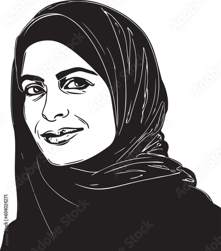 Arab woman in hijab vector Illustration, SVG