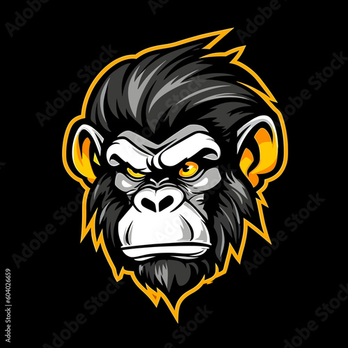 Fototapeta Naklejka Na Ścianę i Meble -  Monkey head logo vector - Gorilla Brand Symbol