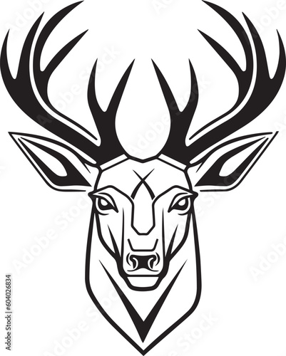 Abstract Deer head, Reindeer head, Wild animal vector illustration, SVG