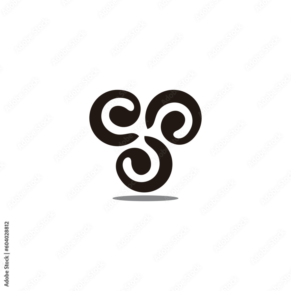 Obraz premium triangle loop spriral objects logo vector
