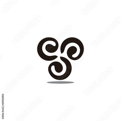triangle loop spriral objects logo vector