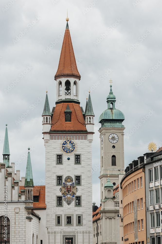 Facade of the old town hall and toy museum in Munich, Germany