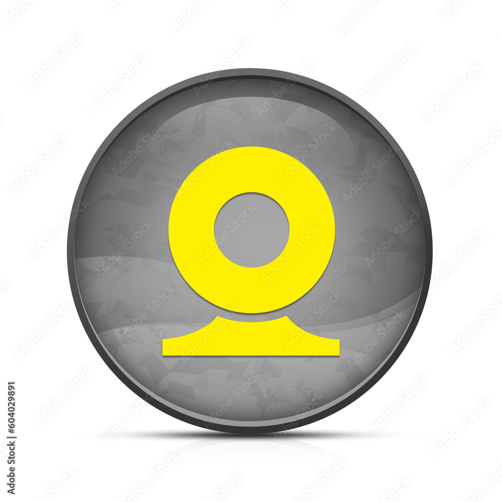 Camera icon on classy splash black round button illustration