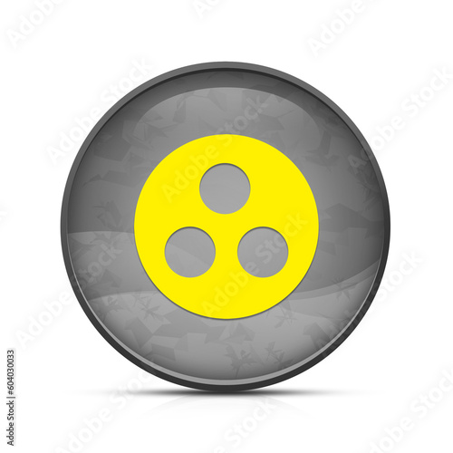 Group work icon on classy splash black round button illustration