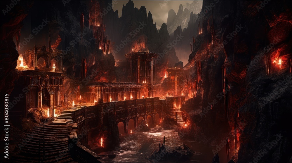 Forgotten realms with atmospheric lighting that sets the mood and enhances the sense of exploration Forgotten realms with atmospheric lighting that sets the mood and enhances the sense of exploration