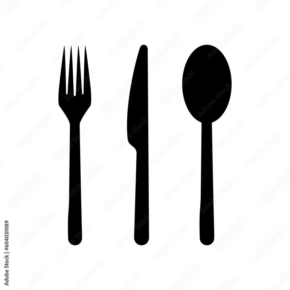 Cutlery vector icon. Set of fork, knife, spoon. Vector illustration Cutlery vector icon. Set of fork, knife, spoon. Vector illustration