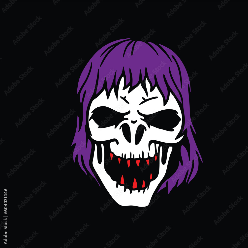 Fototapeta premium halloween skull with lips