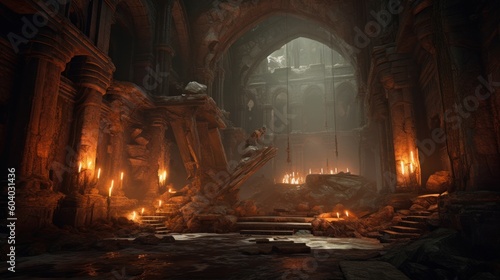 Forgotten realms with atmospheric lighting that sets the mood and enhances the sense of exploration
