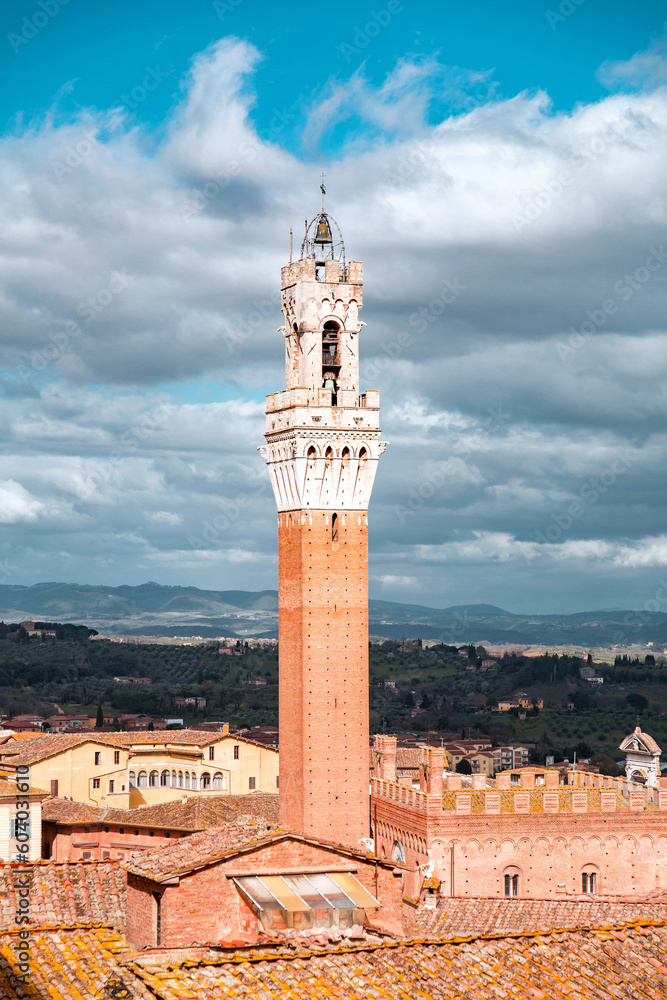 Obraz premium The Palazzo Pubblico, town hall is a palace in Siena, Italy