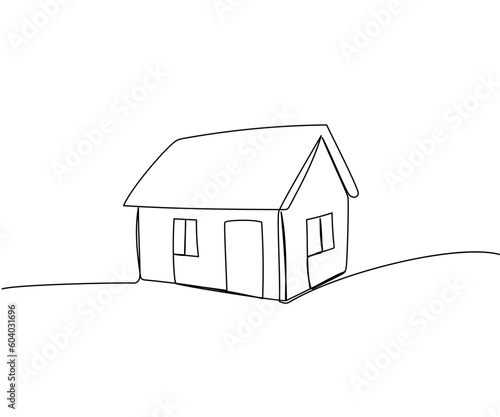 Private house, home loan, mortgage one line art. Continuous line drawing of bank, money, finance, financial, payment, data, savings, economic, wealth, credit