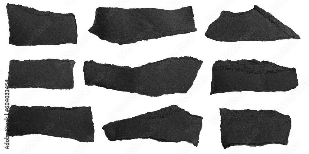 black pieces of paper on a transparent isolated background. PNG black pieces of paper on a transparent isolated background. PNG