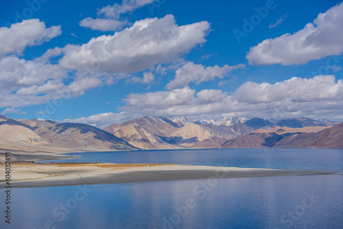 Beautiful Pangong Tso. Largest Salt Lake in the Himalayas. Spread over India and China.