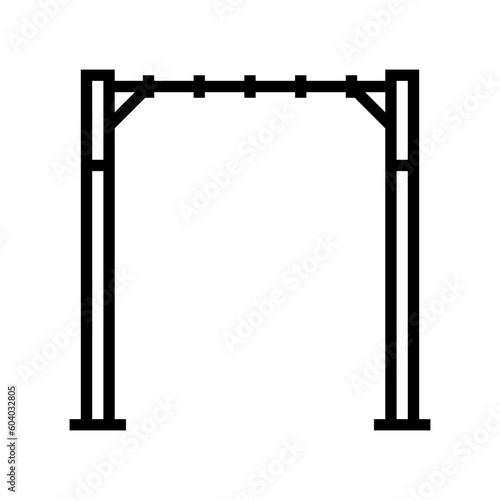 monkey bars park outdoor kid play line icon vector. monkey bars park outdoor kid play sign. isolated contour symbol black illustration