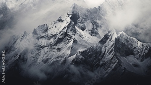 Generative AI. High and dangerous mountains 