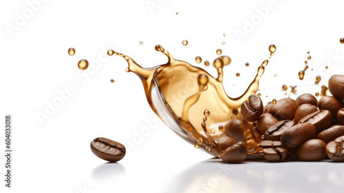 coffee beans on white background, ai generative