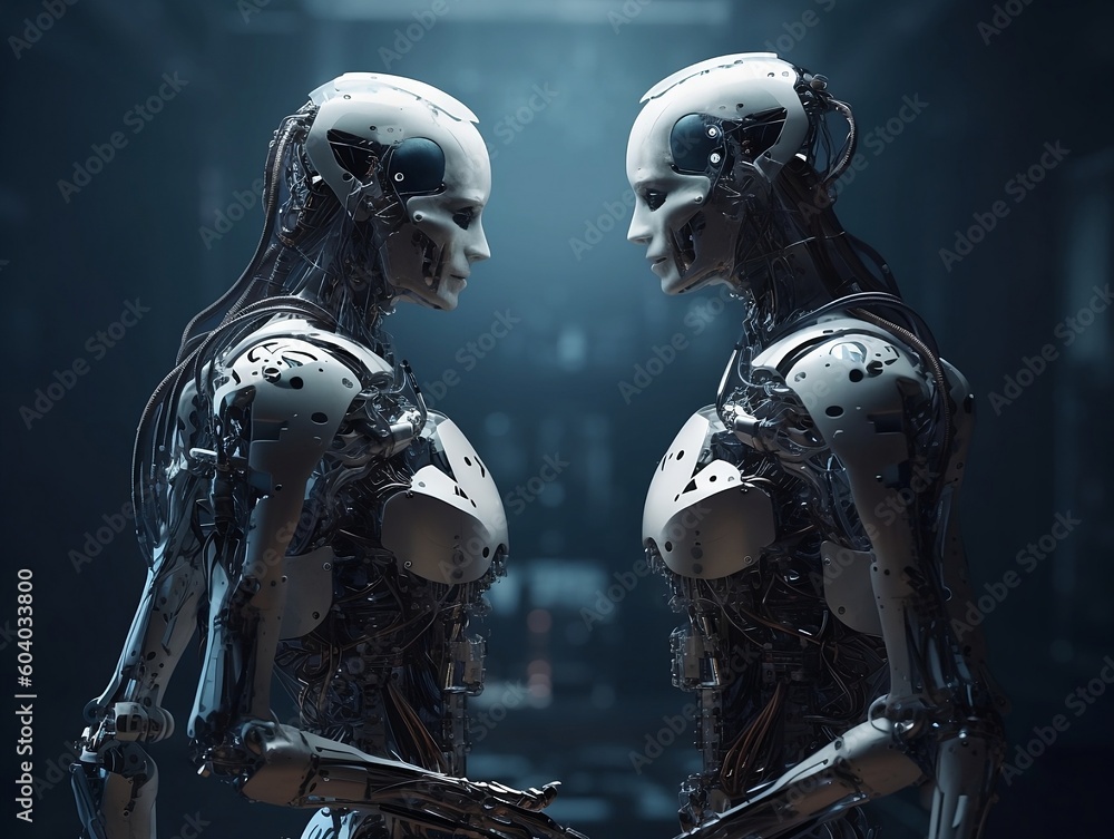 Two ai futuristic robotic technology Two ai futuristic robotic technology