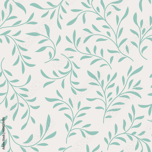 Abstract floral pattern. Branch with leaves ornamental texture. Flourish nature summer garden  textured floral background