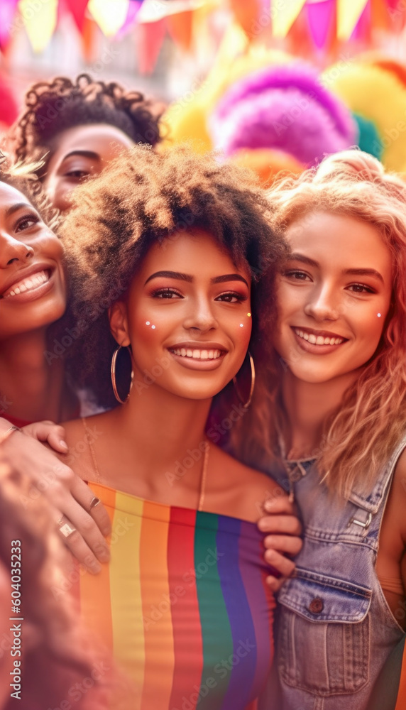 Colorful LGBT pride concept, celebrating the diversity of people. Generative AI illustrations Colorful LGBT pride concept, celebrating the diversity of people. Generative AI illustrations