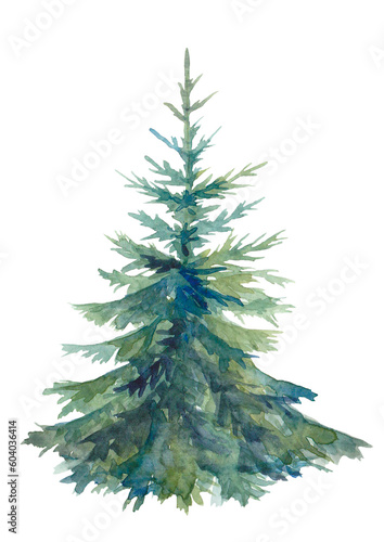 Watercolor Christmas tree © violet