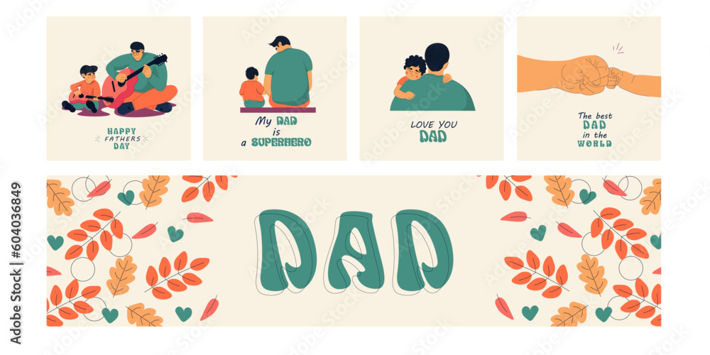 Happy father day postcards