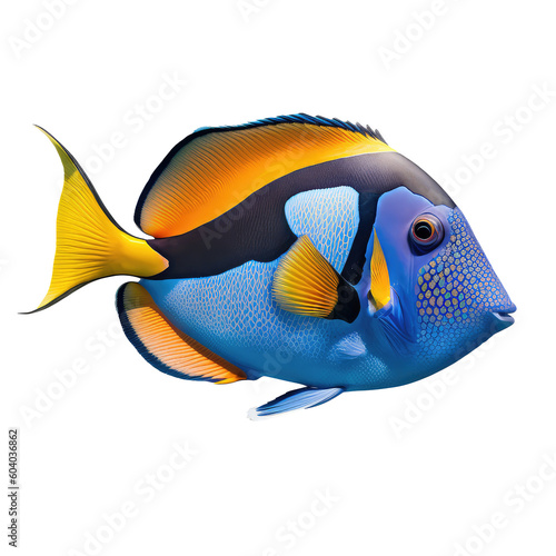 blue tang fish on a transparant background, PNG, Generative Ai © purich
