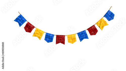 colorful festa junina flags for composition