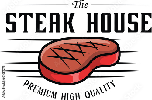 Vector illustration of steak meat logo